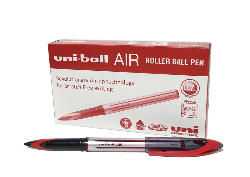 uni-ball UB-188-L Red Rollerball Pens - Box of 12 Medium Nib