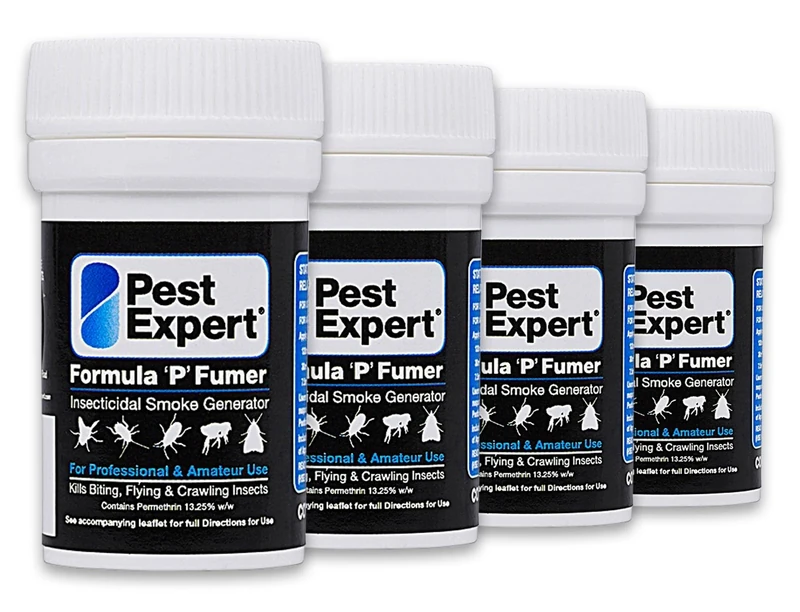 Pest Expert Cluster Fly Killer Smoke Bombs 4 x 3.5g - Formula 'P' Fumer Cluster Fly Bomb (HSE approved and tested – professional strength product)