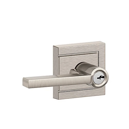 SCHLAGE F51A LAT 619 ULD Latitude Lever, Satin Nickel, Keyed Entry