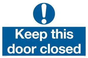 Viking Signs MA5329-A1L-3M "Keep This Door Closed" Sign, 3 mm Plastic Rigid, 600 mm H x 800 mm W