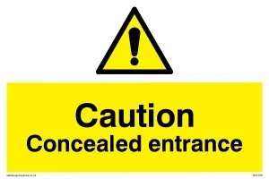 Viking Signs WA5346-A1L-AC "Caution Concealed Entrance" Sign, Aluminium Composite, 600 mm H x 800 mm W