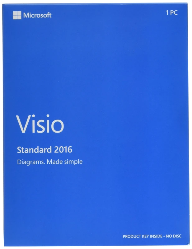 Visio 2016 Win English Medialess|Standard/Upgrade/Home/Personal/Professional|1|1 Year|PC/Mac/Android|Disc - Image 1