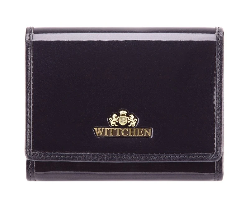 WITTCHEN Cowhide Wallet | Collection: Verona | Snap Button Closure | Made from High Quality Materials | Elegant and Classic | Navy Blue | 12x9.5 cm