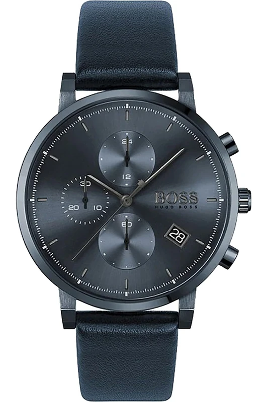 BOSS Men's Chronograph Quartz Watch - Blue Leather Strap 1513778