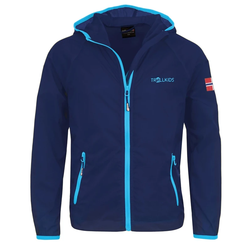 Trollkids Kids' Fjell Running Jacket, Navy/Medium Blue, Size 10 Years (140 cm) (10 Years (140 cm)) - Image 1