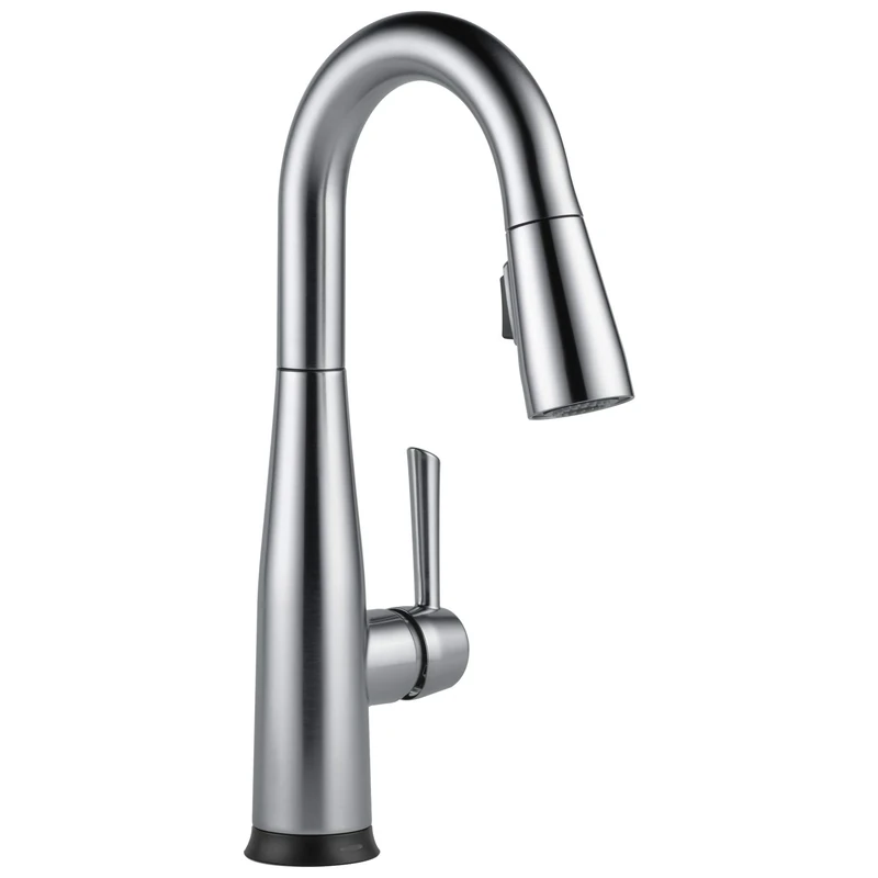 Delta Faucet Essa Touch Bar Faucet Brushed Nickel, Bar Sink Faucet Single Hole, Wet Bar Faucets with Pull Down Sprayer, Prep Sink Faucet, Delta Touch2O Technology, Arctic Stainless 9913T-AR-DST