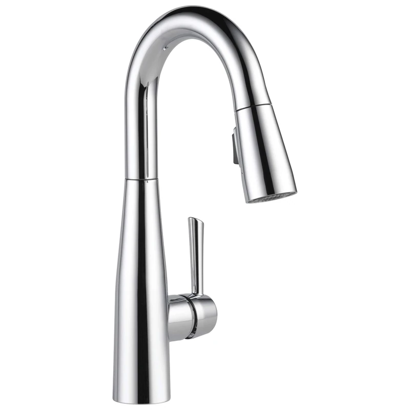 DELTA Essa Single-Handle Bar-Prep Kitchen Sink Faucet with Pull Down Sprayer and Magnetic Docking Spray Head, Chrome 9913-DST