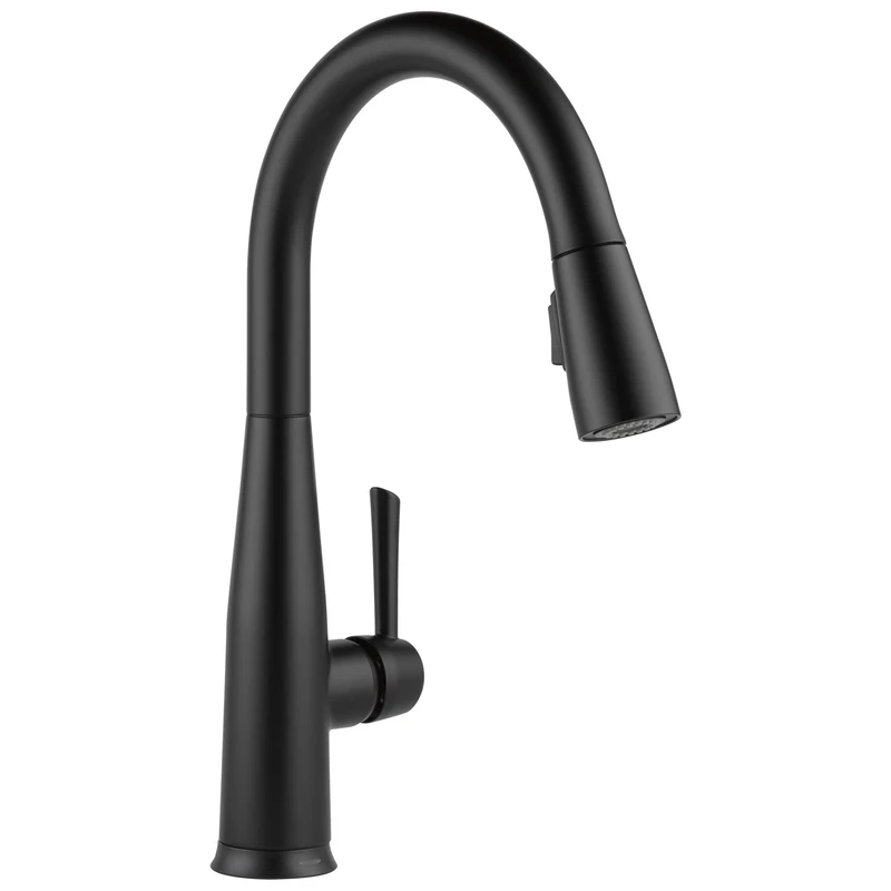 Delta Faucet 9113T-BL-DST Essa Single Handle Pull-Down Kitchen Faucet with Touch2O Technology and MagnaTite Docking, Matte Black