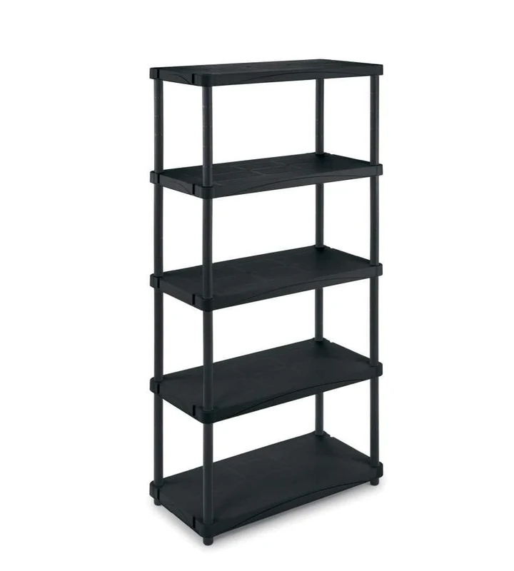 Terry, Scaffale 4080 C, Modular Shelving with 5 Shelves. Color: Black, - 40x80x173.8 cm
