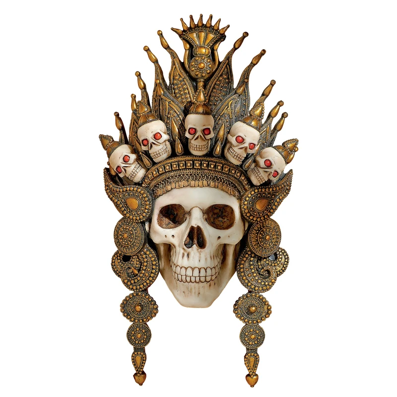 Design Toscano Balinese God of the After Life Sculptural Skull Wall Mask