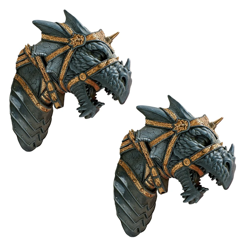 Design Toscano War Dragon Wall Sculpture - Set of 2