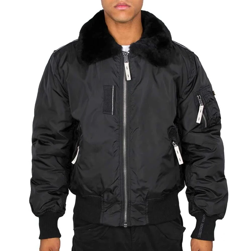 Alpha Industries Injector III Bomber Jacket for Men Black
