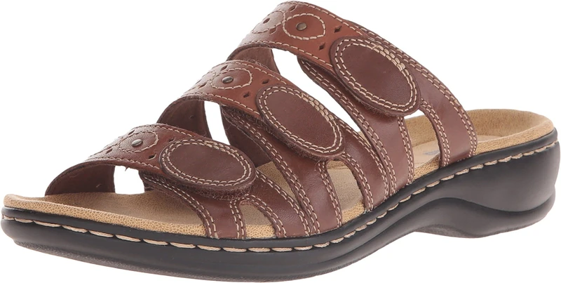 Clarks Women's Leisa Cacti Slide Sandal, Brown/Multi, 5.5 UK