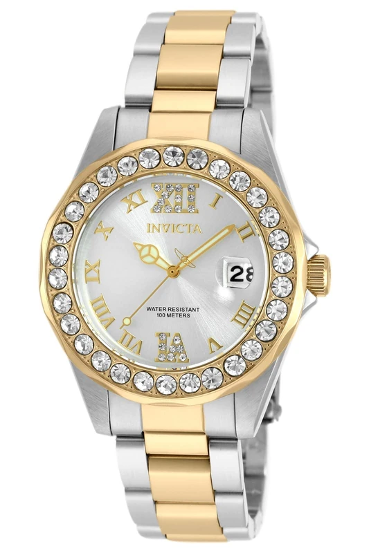 Invicta Pro Diver 20215 Women's Watch - Waterproof - Analogue - Quartz Movement - Stainless Steel with Silver dial - 38mm - Image 1