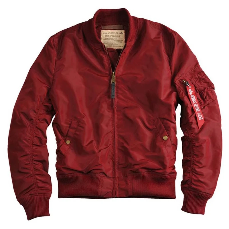 Alpha Industries MA-1 TT Bomber Jacket for Men Burgundy