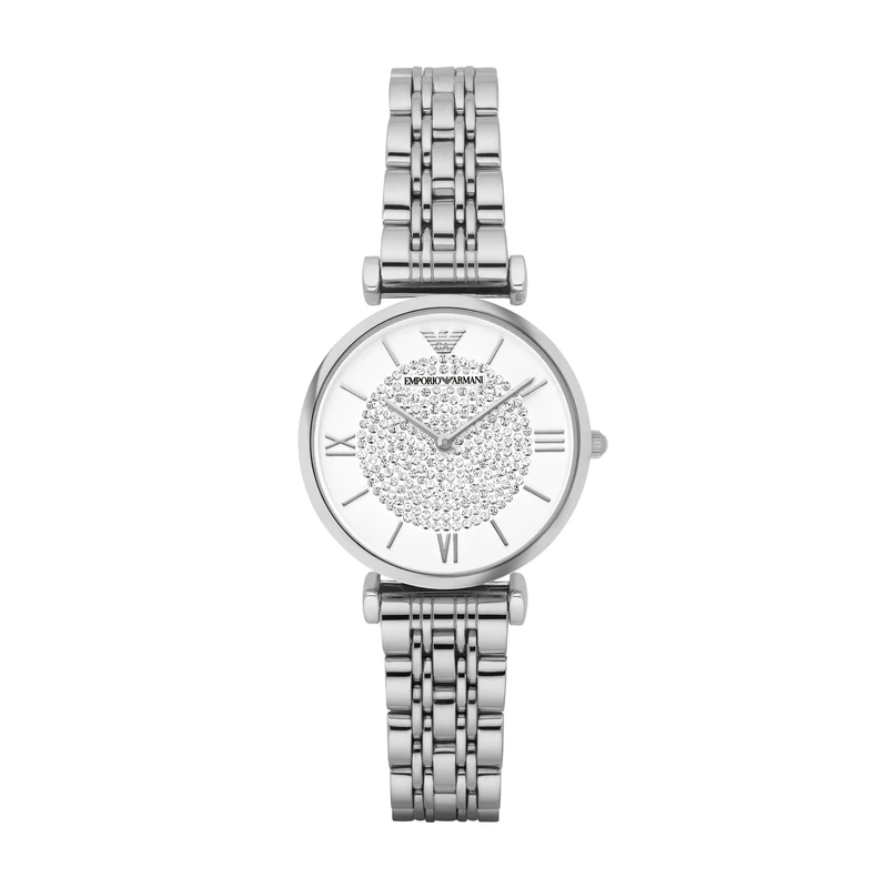 Emporio Armani Watch for Women, Two Hand Movement, 32 mm Silver Stainless Steel Case with a Stainless Steel Strap, AR1925