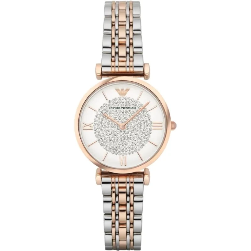 Emporio Armani Watch for Women , Two Hand movement, 32mm Rose Gold Stainless Steel case with a Stainless Steel strap, AR1926