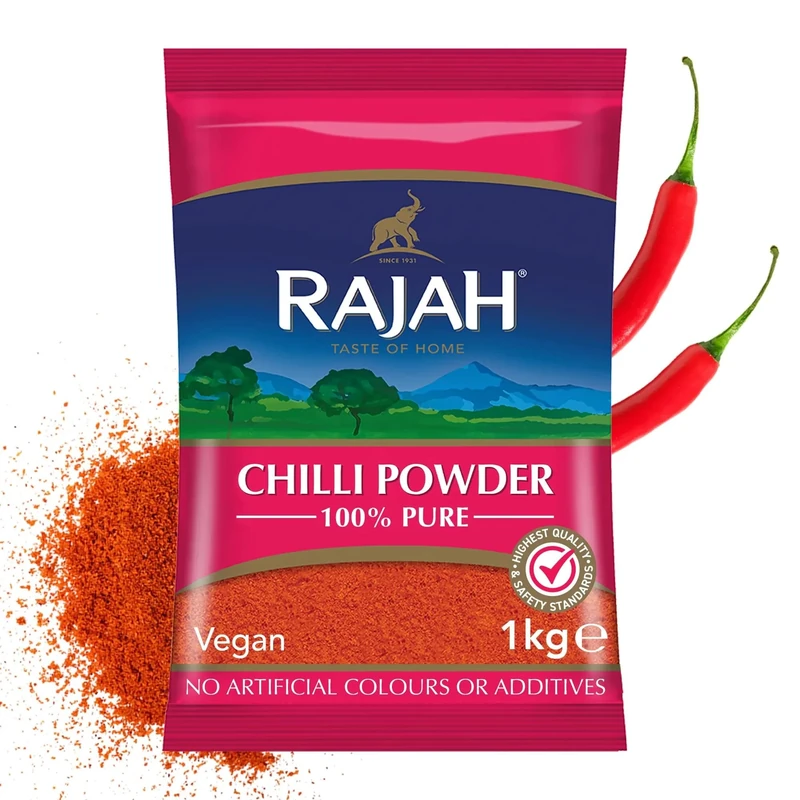Rajah Spices Chilli Powder | Lal Mirch Powder | Mirch Powder | Chilli | Red Chilli Powder | Hot Chilli Powder | (1kg)