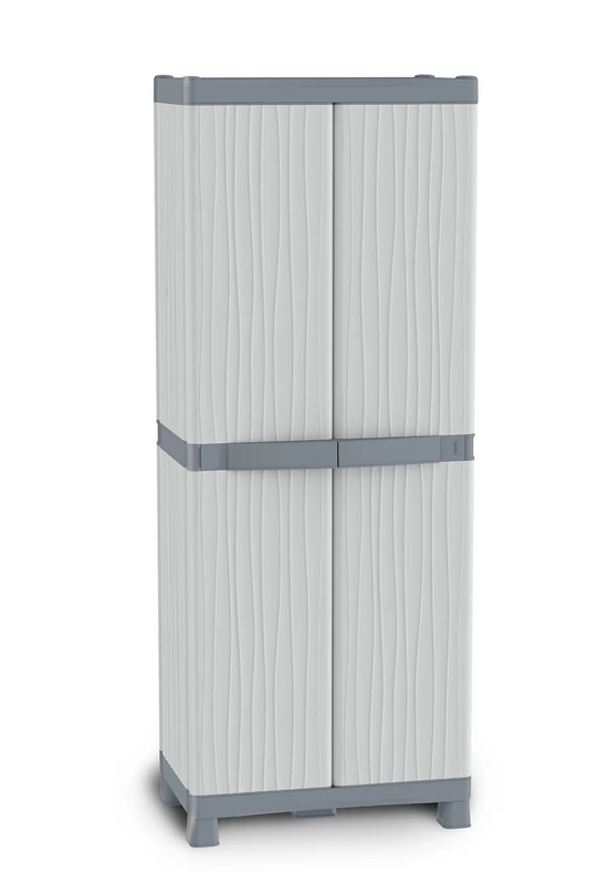 Terry, 2700 Uw Base, 2 Doors Cabinet, 4 Internal Shelves and 2 Buckets - 70x43.8x181.8 cm