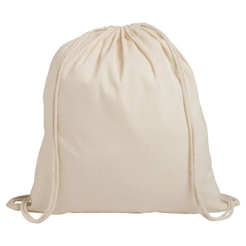 eBuyGB Pack of 25 Unisex Drawstring Rucksack, 100% Cotton, White