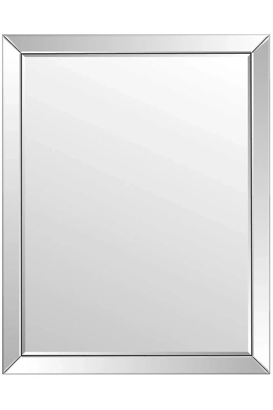 MirrorOutlet Large Venetian Modern Big Bevelled Wall Mirror Bargain 4Ft6 X 3Ft6 137cm X 108cm, Frameless, 61x51