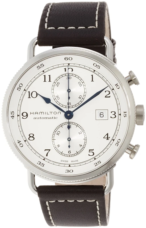 Hamilton Khaki Navy H77706553 Men's Watch 44 mm Leather Brown Case Stainless Steel Automatic