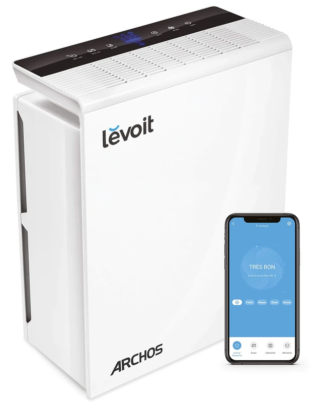 ARCHOS Air Purifier 48 - Connected Air Purifier - Air Treatment: Removes 99.97% of Particles HEPA Filter - Anti-Pollution and Anti-Bacterial - White - Image 1