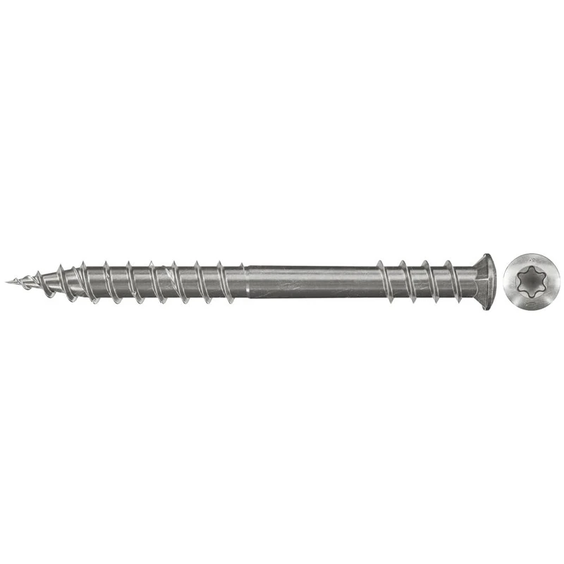 fischer PowerFast Decking Screws 5.5 x 40 Countersunk Head Stainless Steel A2 Inner Star Torx Drive for Screwing Decking to Wooden Substructures (Pack of 200) - Image 1
