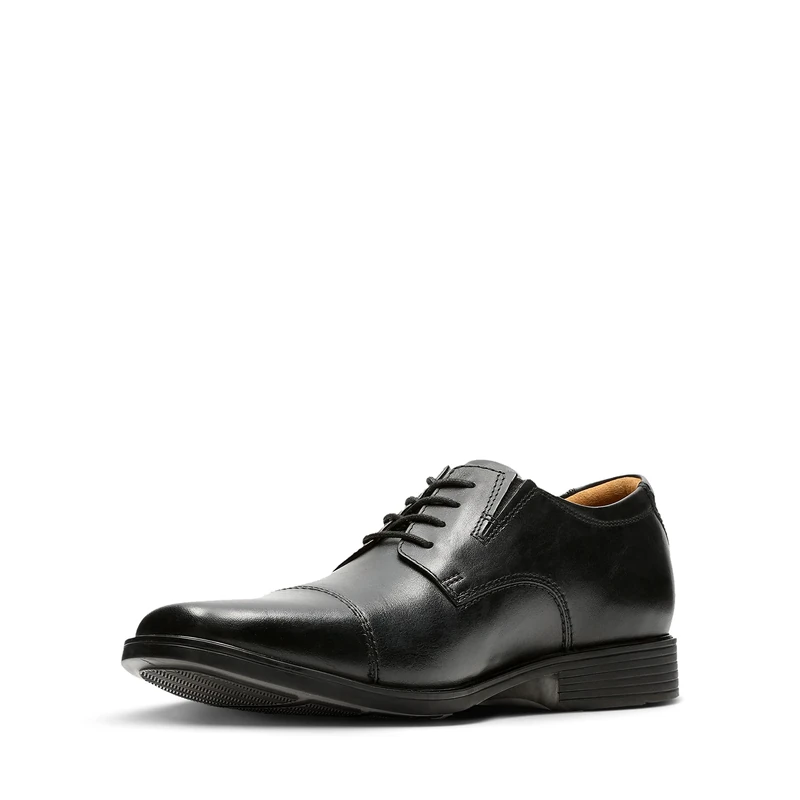 Clarks Mens Derby, Black Black Leather, 9.5 UK Wide