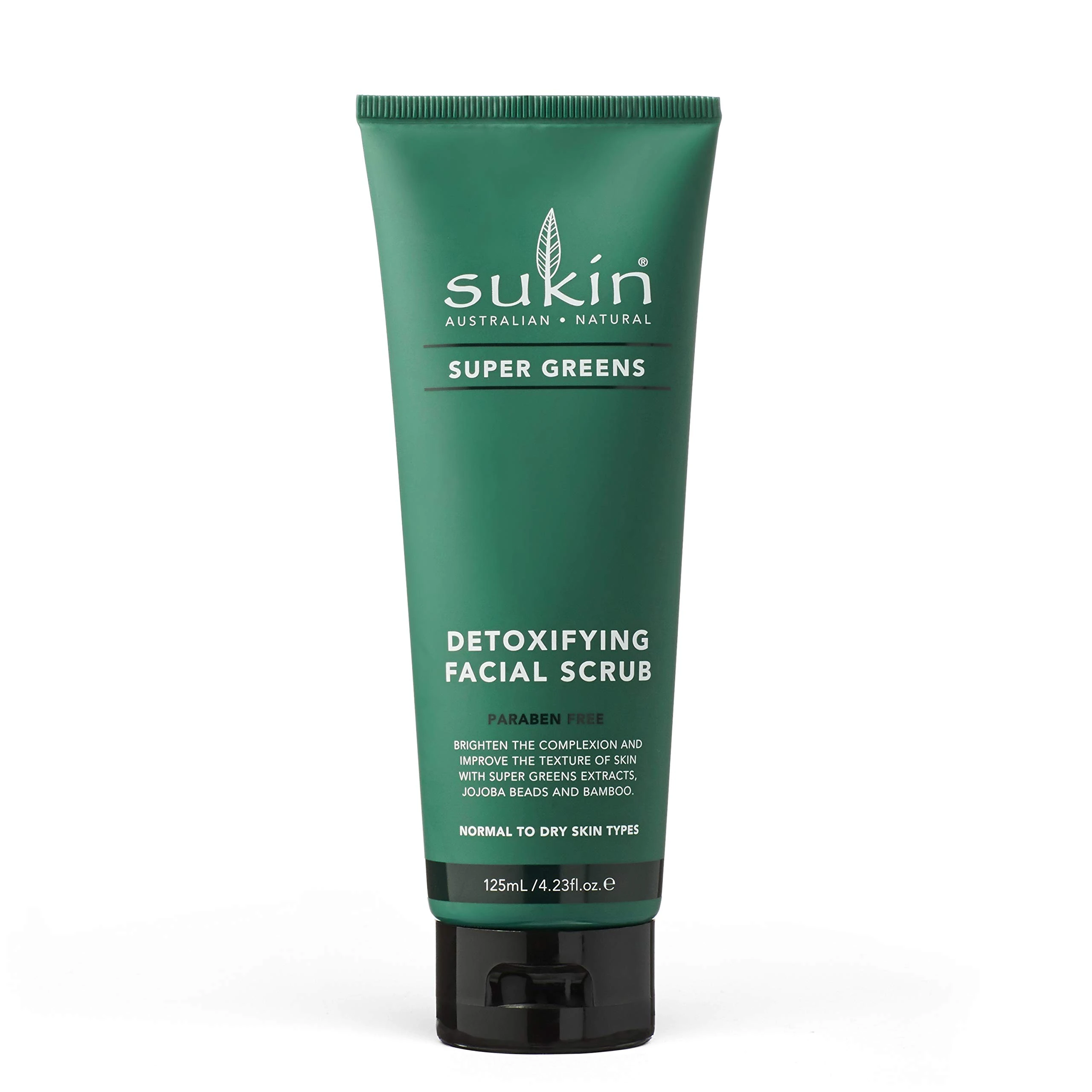 Sukin Super Greens Face Scrub 200g - with Kale, Spirulina & Pineapple; cruelty free & vegan friendly -polishes leaving the skin smooth and free of impurities.