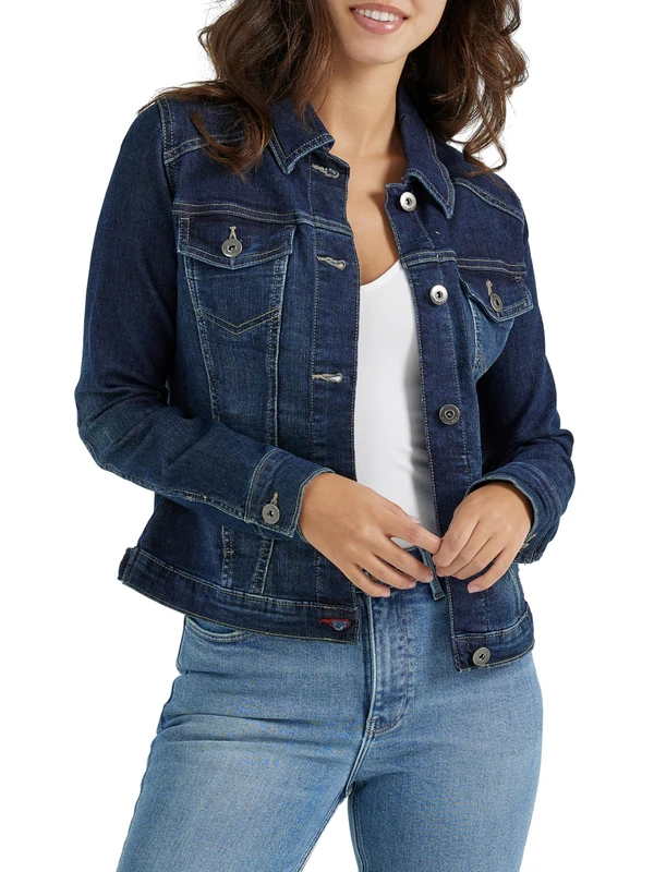 Wrangler Authentics Women's Stretch Denim Jacket, Drenched, L
