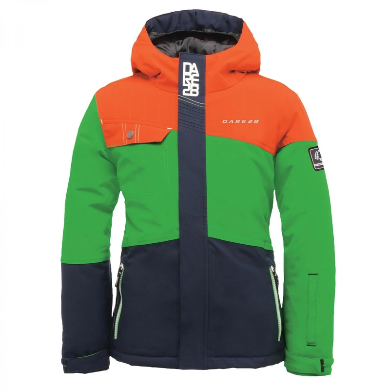 Dare 2b Boy's Furor Ski Jacket - Trail Blaze/Fairway Green, 32-Inch