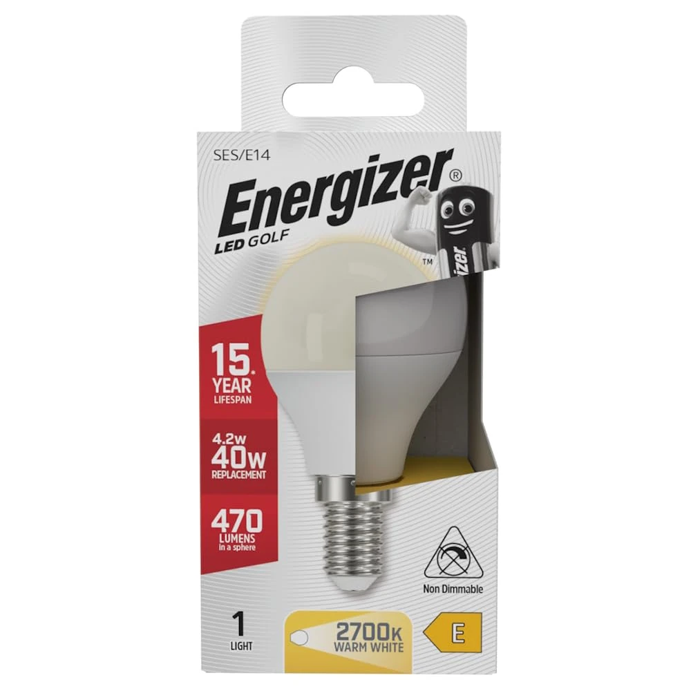 Energizer E14 5.2 W, 1 LED SES (Small Edison Screw) Golfball Bulb