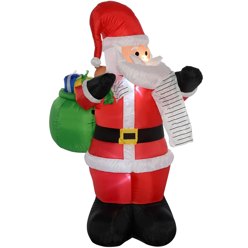 WeRChristmas Pre-Lit Santa Inflatable Christmas Decoration with LED Lights and Fan, 180 cm - Large, Multi-Colour