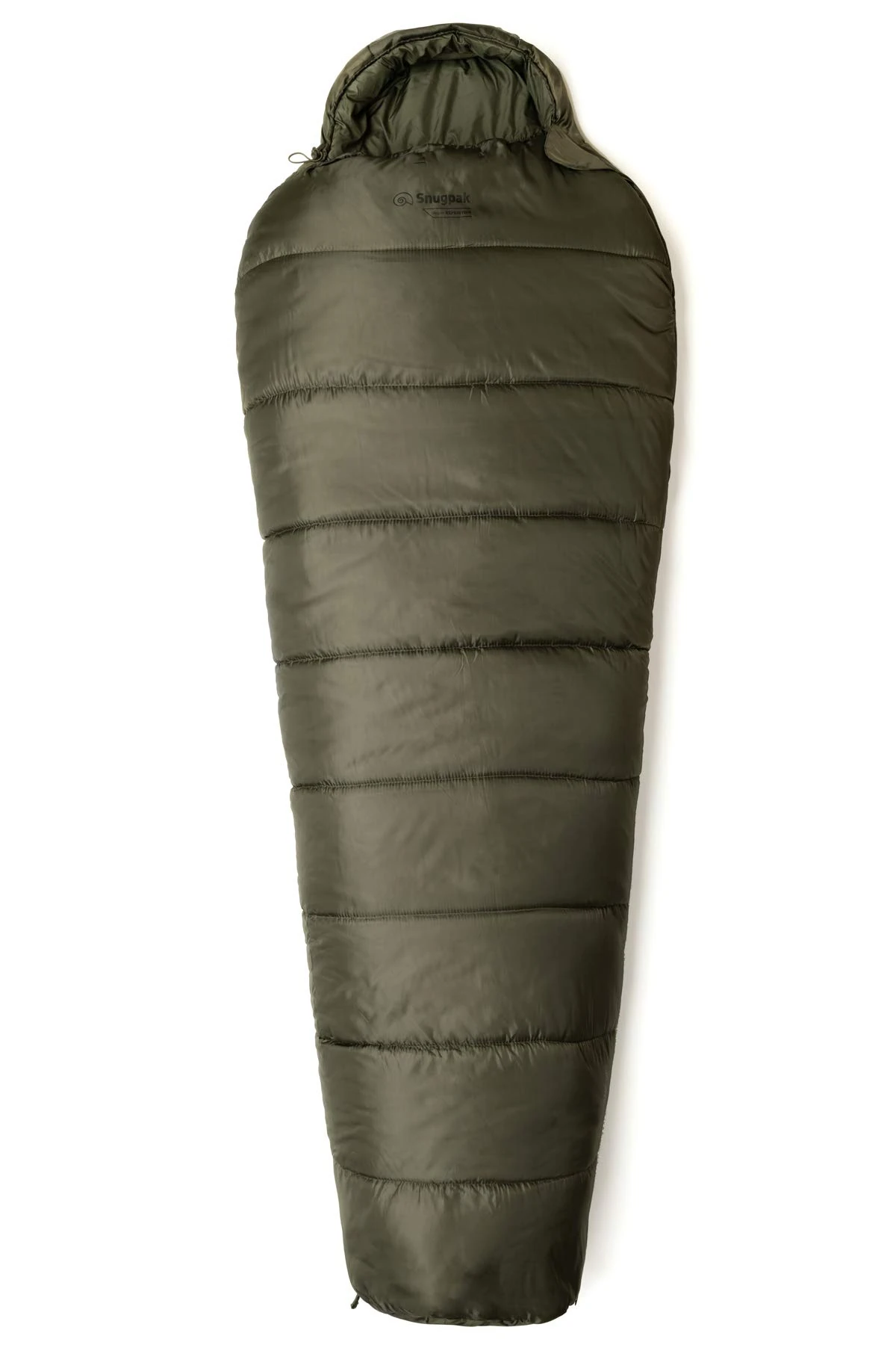 Snugpak Sleeper Expedition WGTE with Isofibre Insulation - Cold Weather Rated, Lightweight, Compact Mummy Sleeping Bag with Compression Sack for Camping, Hiking - Drawcord Hood (Olive)