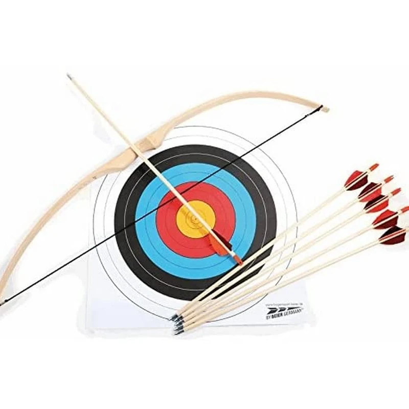 small foot 6743 wooden bow and arrow archery set, incl. bow, 6 arrows and target, 6 years and older