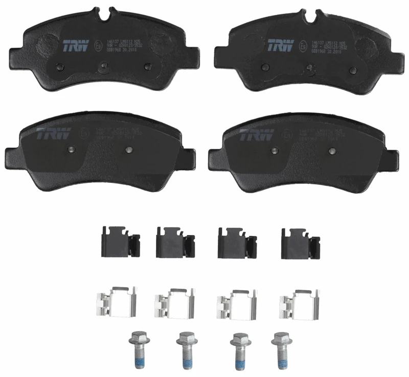TRW GDB1968 Brake Pad Set of 4 Compatible for Ford Transit Custom V362 Van (FY, FZ) 2012 - Rear Axle and Other Vehicles