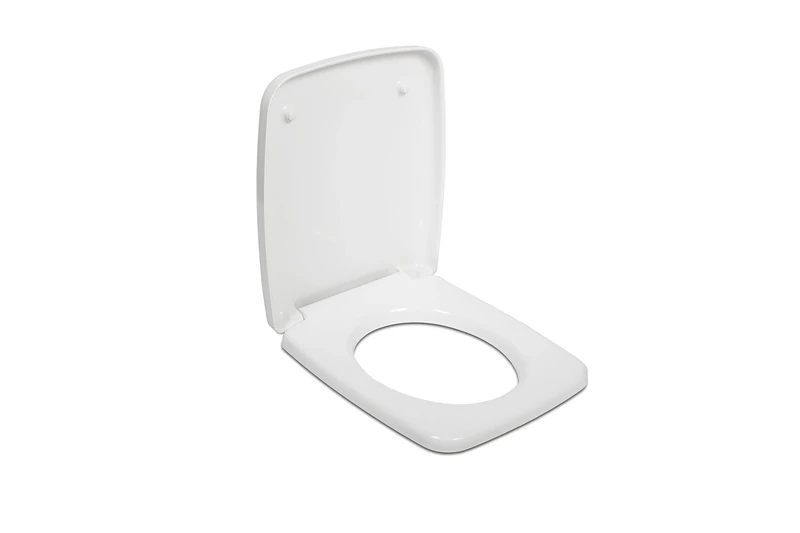Ideal Standard Cantica Toilet seat and Cover, Angular Shape, Durable Toilet seat, Including Hinge Set for Easy Installation, Scratch-Resistant duroplast – White (365x440x50 mm)