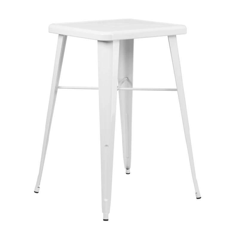 Flash Furniture Square Indoor-Outdoor Bar Height Table, Metal, White, 93.98 x 65.405000000000001 x 15.24 cm