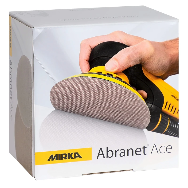Mirka Abranet Ace net sanding discs Ø 125mm Hook & Loop/grit P320 / 50 pcs/For all 125mm random orbit sanders and grinders/Semi-ceramic/For sanding hard surfaces, wood, metal