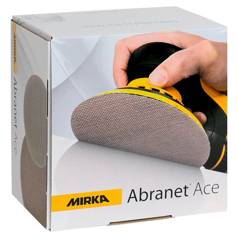 Mirka Abranet Ace net sanding discs Ø 150mm Hook & Loop/grit P400 / 50 pcs/For all 150mm random orbital sanders/Semi-ceramic/For sanding hard surfaces, wood, metal