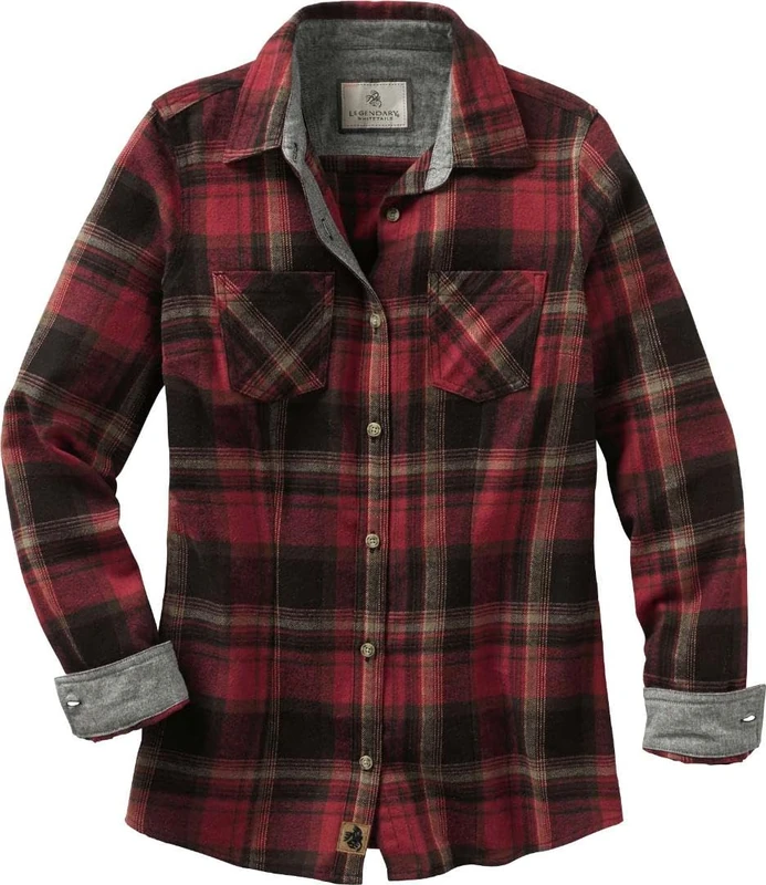 Legendary Whitetails Womens Cottage Escape Flannel Shirt, Forest Plaid, Small