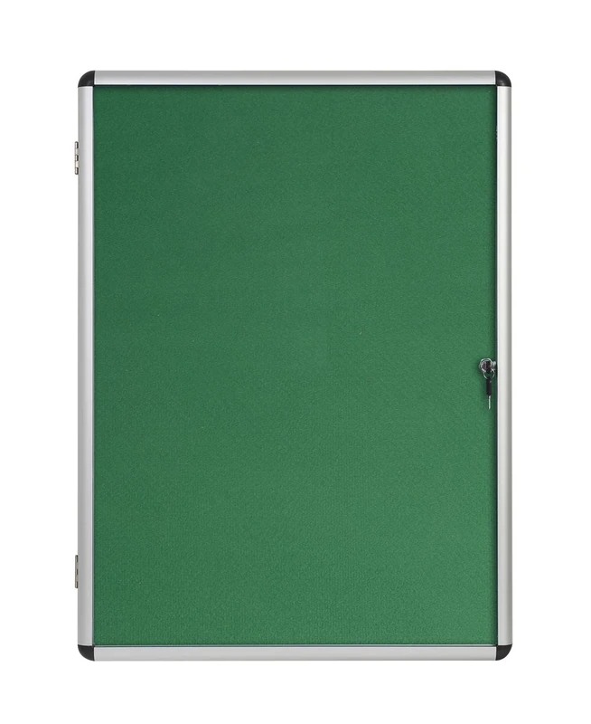 Bi-Office Enclore Display Case, Green Felt Surface, Lockable Acrylic Door, Aluminium Frame, 1160 x 1288 mm - 20x A4