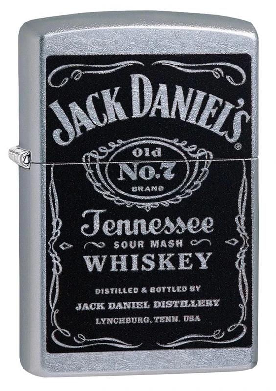 Zippo Jack Daniel's Label Brass Petrol Lighter, Street Chrome, 207 60001202 1 x 3.5 x 5.5 cm