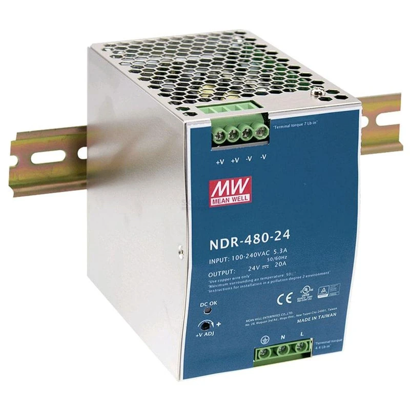 Mean Well NDR-480-24 AC-DC Single Output DIN Rail Power Supply