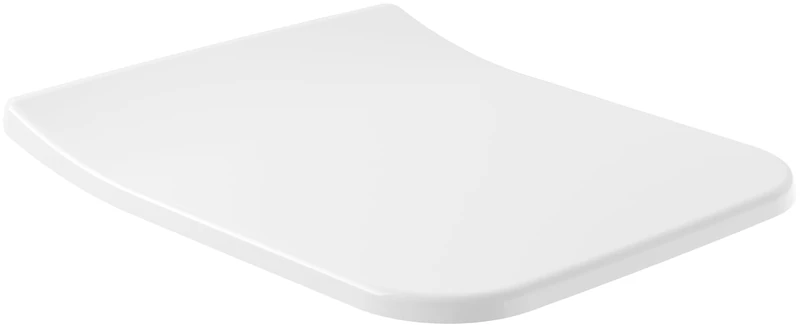 Villeroy & Boch Venticello SlimSeat toilet seat - Toilet seat with soft-close mechanism - Removable, shatterproof toilet seat made of duroplast - Wrap-over - angular shape - White Alpine, glossy