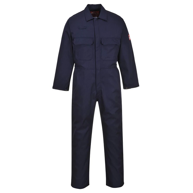 Portwest BIZ1 Mens Heat Flame Resistant Welding Overalls Bizweld FR Protective Boiler Suit Work Coveralls Durable Workwear Mechanics Warehouse Garages Navy, 4XL