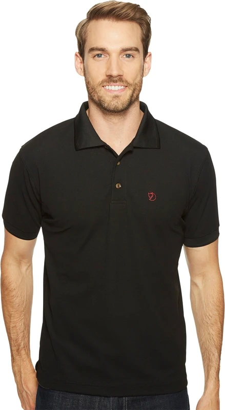 Fjallraven Crowley Pique Shirt M T-shirt - Black, XS