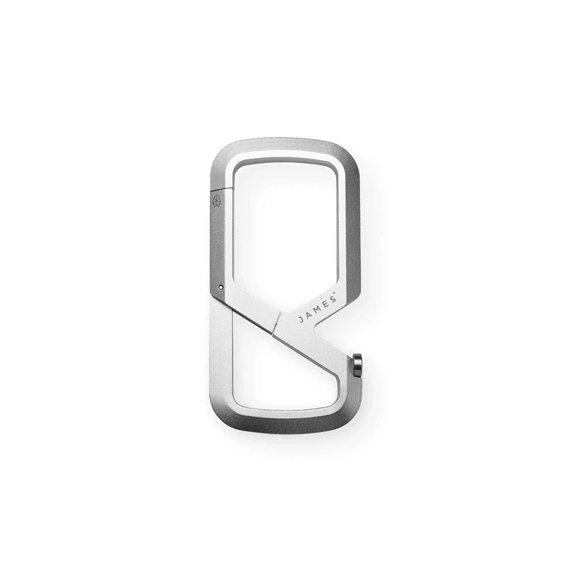 The James Brand Mehlville ES201905-10 Carabiner in Silver, Size: 79 × 41 mm, Material: Aluminium, with Bottle Opener,