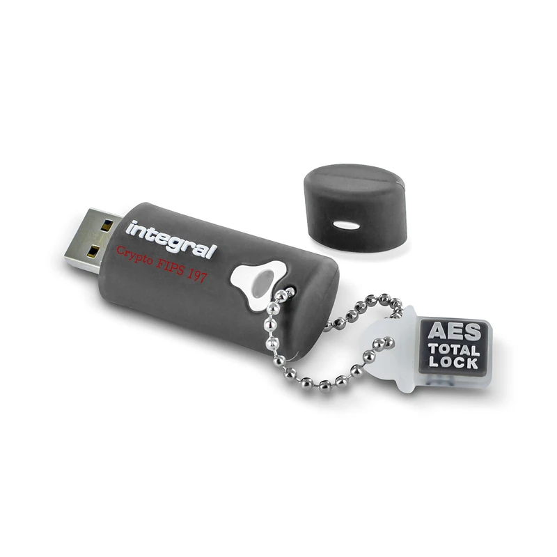 Integral 8GB Crypto-197 256-Bit Hardware Encrypted 3.0 USB Secure Flash Memory Drive - Certified to FIPS 197, Protection & Rugged Double-layer Waterproof Design XTS- AES